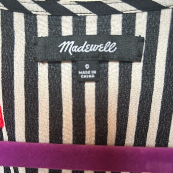 Madewell Ruffle Wrap Dress Candied Orchids Short Sleeve Mini Dress Size 0 - Picture 7 of 8